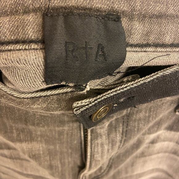 RtA Road to Awe Double Back Zip Jeans Perfect Grey Size 27 - Picture 4 of 11